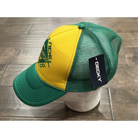Wild Ride Brewing Mens Green Yellow Adjustable Snapback Trucker Hat NWT - Picture 4 of 8